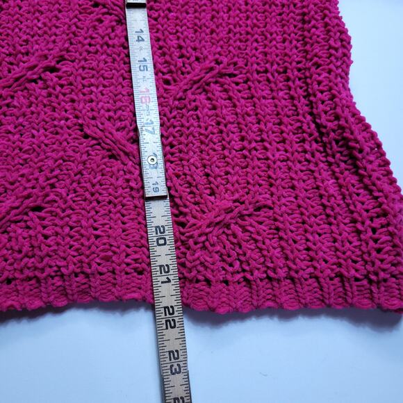 Like, Love Chunky Knit Sweater Fuchsia Sm Oversized Cabincore Cottagecore Cozy - Picture 5 of 8